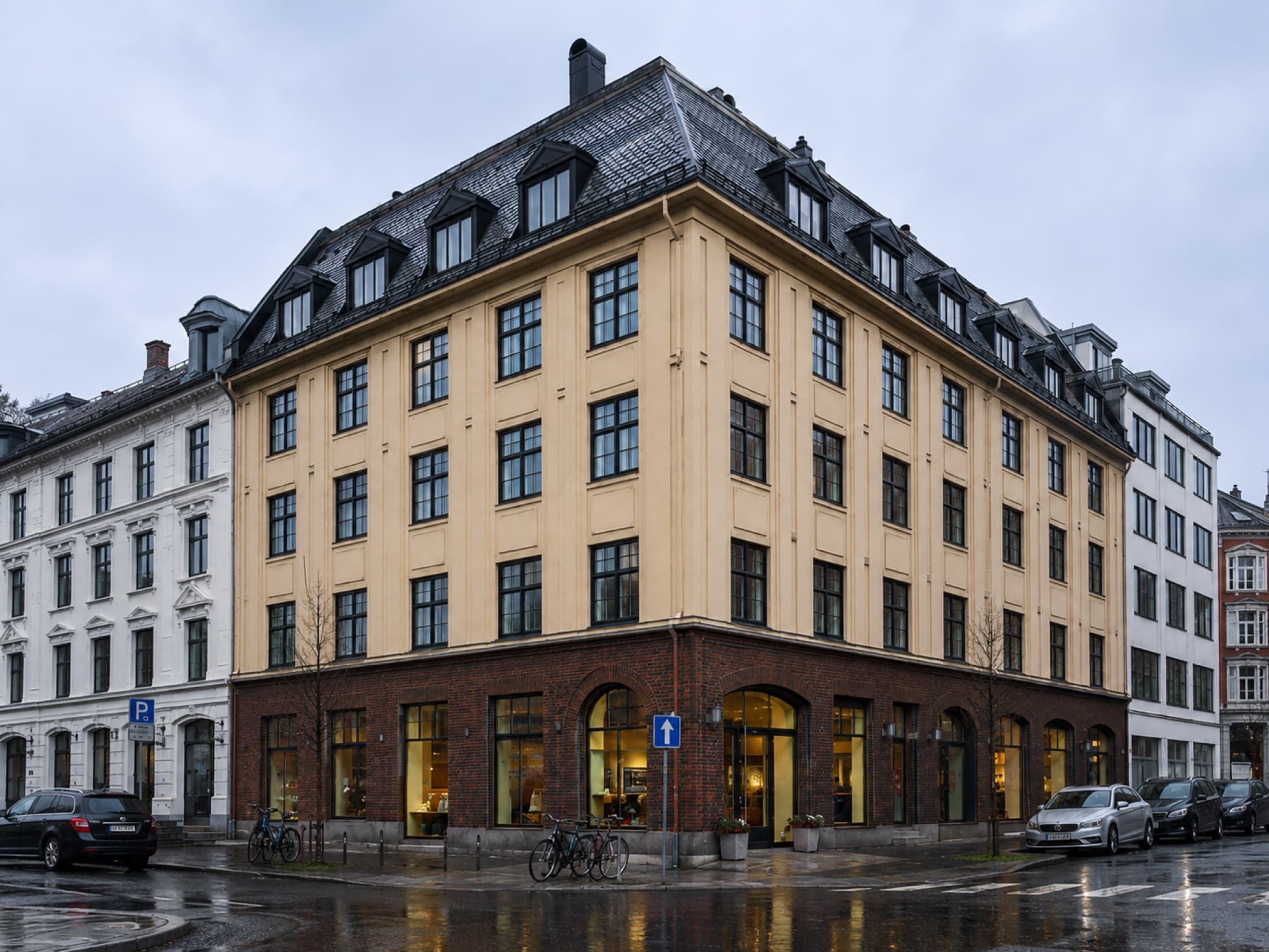 Kjelhusgata 2 i regnvær